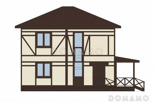Проект двухэтажного дома из кирпича в стиле фахверк / Фасад 4