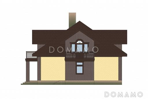 Проект каркасного дома с 4 спальнями / Фасад 3