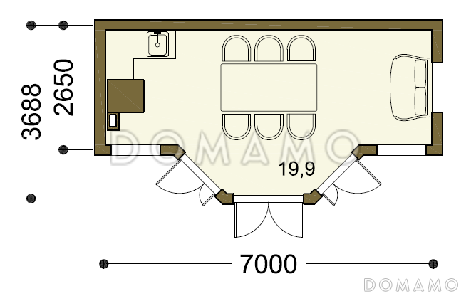 Проект беседки в стиле Петровского барокко / План 1 этажа