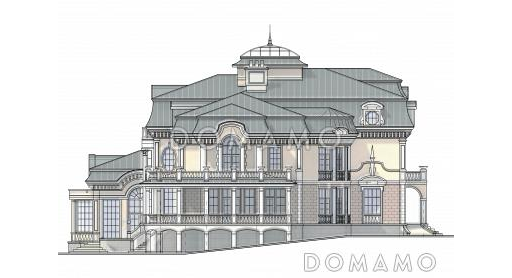 Проект представительного особняка / Фасад 2