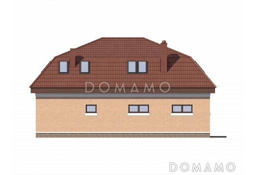 Проект гостевого дома с двойным гаражом / Фасад 3