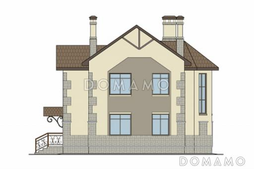 Проект кирпичного дома с полным вторым этажом / Фасад 2
