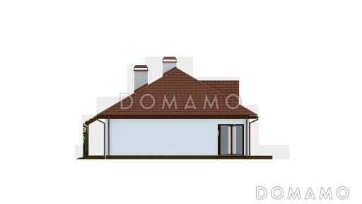 Проект одноэтажного дома из кирпича с крытой террасой и оранжереей / Фасад 1