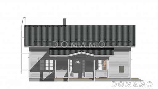 Проект каркасного дома с двускатной крышей / Фасад 3