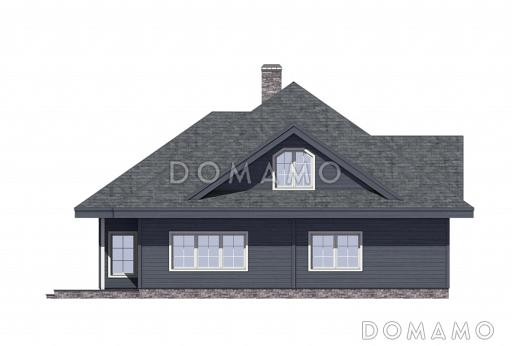 Проект дома из газобетона со вторым светом / Фасад слева