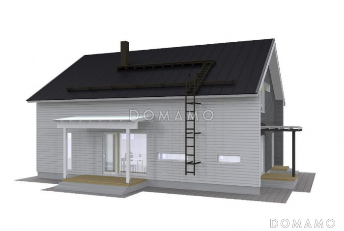 Проект каркасного дома с небольшой кухней