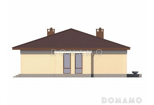 Проект одноэтажного газобетонного загородного дома / Фасад 3