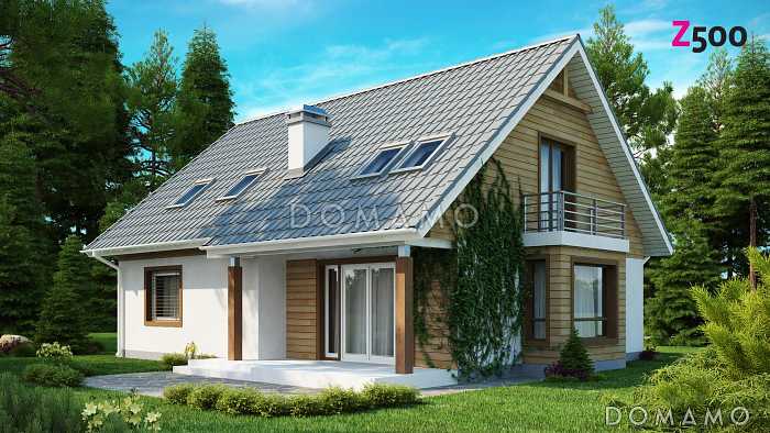 Проект классического мансардного дома из кирпича с дополнительной спальней на первом этаже и эркером в столовой зоне