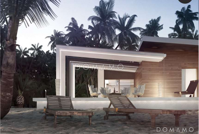 Проект компактного одноэтажного дома из газобетона с косой крышей и с двумя спальнями