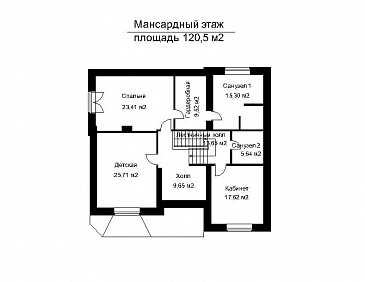 Проект дома с наружными и внутренними лестницами  / План 2 этажа