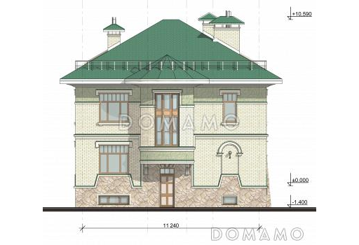 Проект дома с предусмотренной котельной на цокольном этаже / Фасад 3