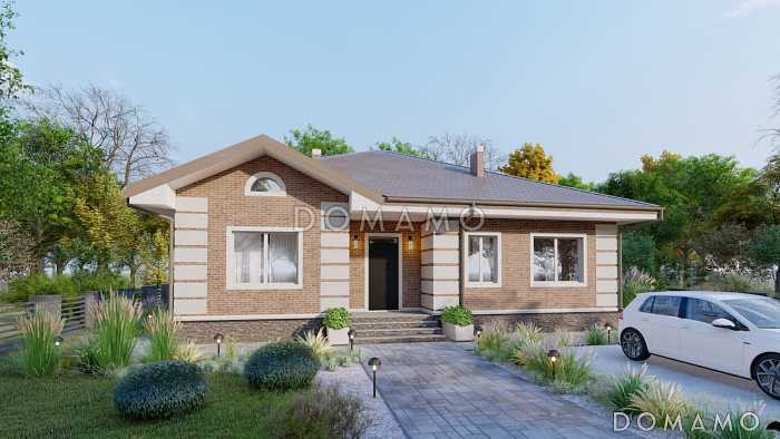 Проект одноэтажного дома из газобетона для небольшой семьи