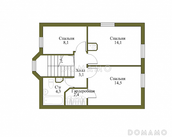 Проект лаконичного коттеджа / План мансардного этажа
