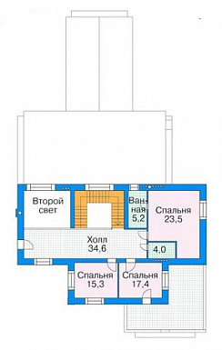 Проект комфортабельного дома с большим бассейном, бильярдной, домашним кинотеатром, тренажерным залом и зимним садом / План 2 этажа