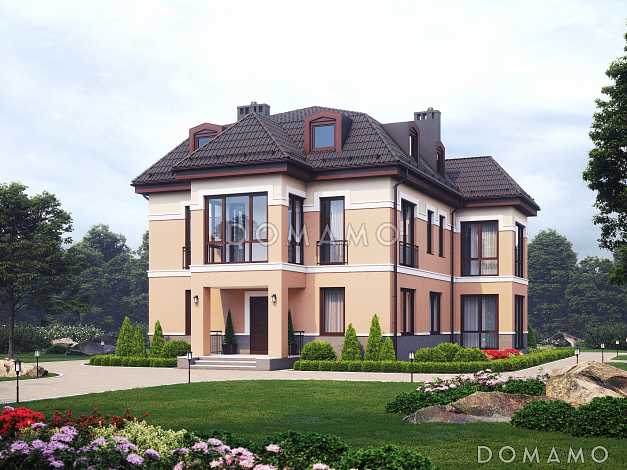 Проект двухэтажного особняка из газобетона с мансардой