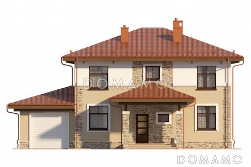 Проект двухэтажного дома с гардеробными на втором этаже / Фасад 1