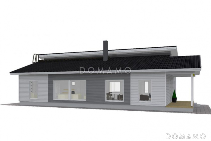 Проект современного дома с камином