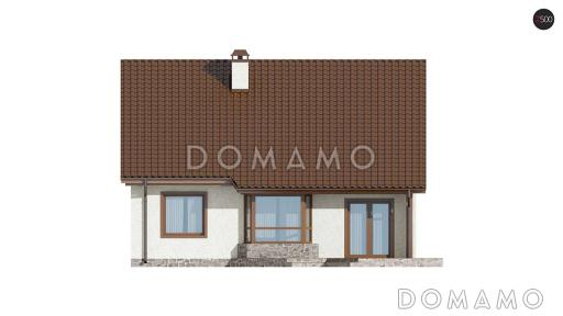 Проект одноэтажного мансардного дома из кирпича с тремя спальнями, кабинетом и эркером в гостиной / Фасад 3