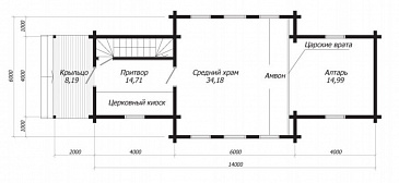 Проект небольшого православного храма / План 1 этажа