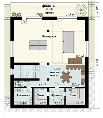 Шале Тивье / План цокольного этажа
