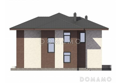 Проект двухэтажного дома из СИП панелей / Фасад 2