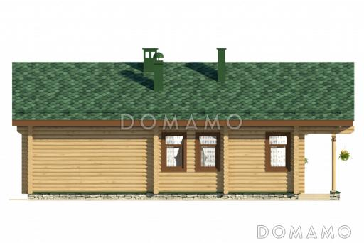 Проект бани с террасой и бассейном / Фасад 2