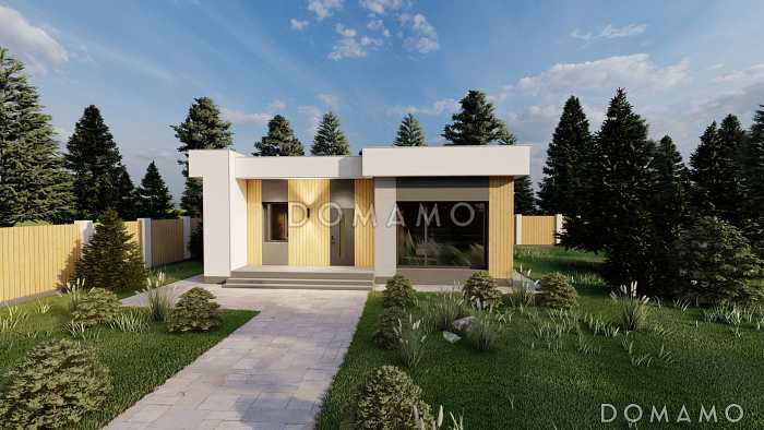 Проект современной бани с жилой комнатой и хозблоком