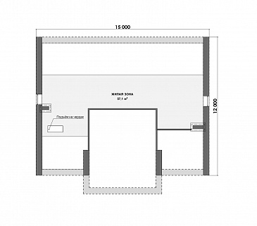 Проект дома из газобетона с мансардным этажом, верандой и 3 спальнями / План мансардного этажа