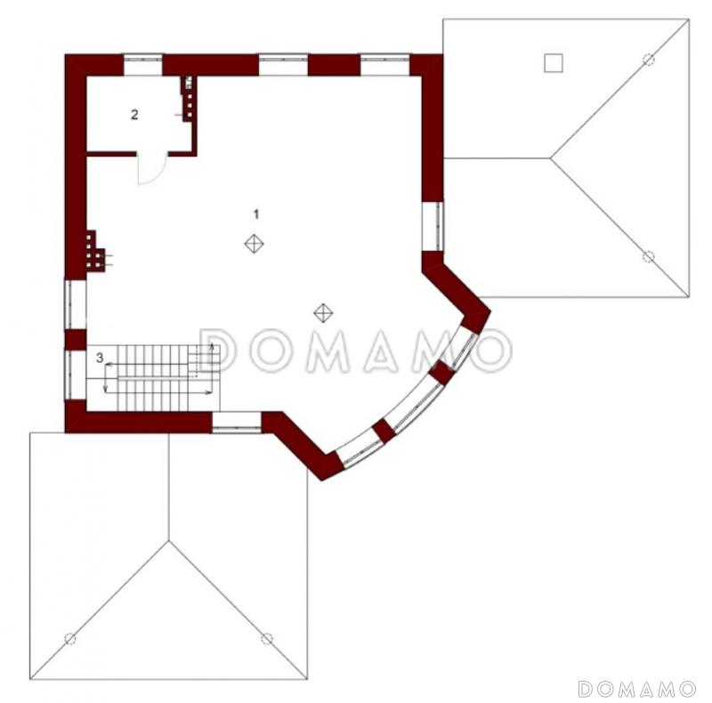 Проект беседки из кирпича с сауной / План 2 этажа