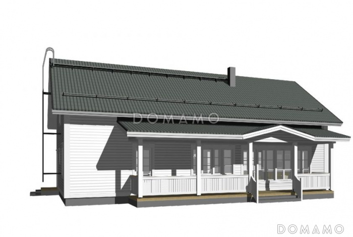 Проект каркасного дома с санузлом на мансардном этаже