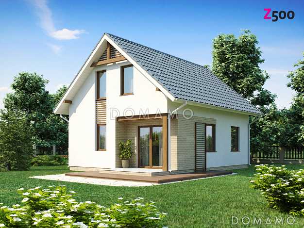 Проект небольшого мансардного дома из кирпича с четырьмя спальнями