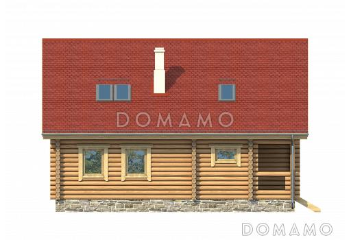 Проект деревянного дома со вторым светом / Фасад 3