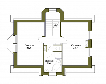 Проект коттеджа с парадным входом. / План мансардного этажа