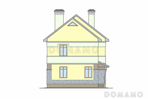 Проект небольшого кирпичного дома с выразительным обликом главного фасада / Фасад 3