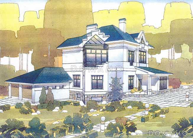 Проект красивого дома с эркером