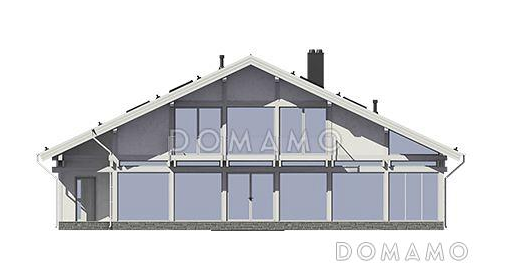 Проект энергоэффективного дома фахверк с гаражом на две машины / Задний фасад