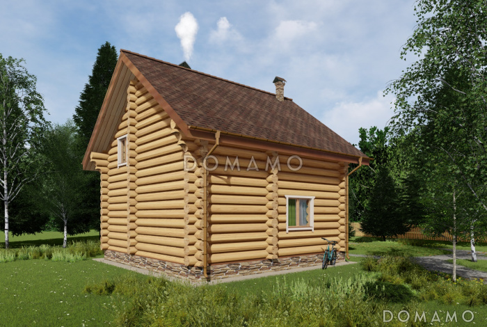 Проект двухэтажной бани из сруба с тремя спальнями