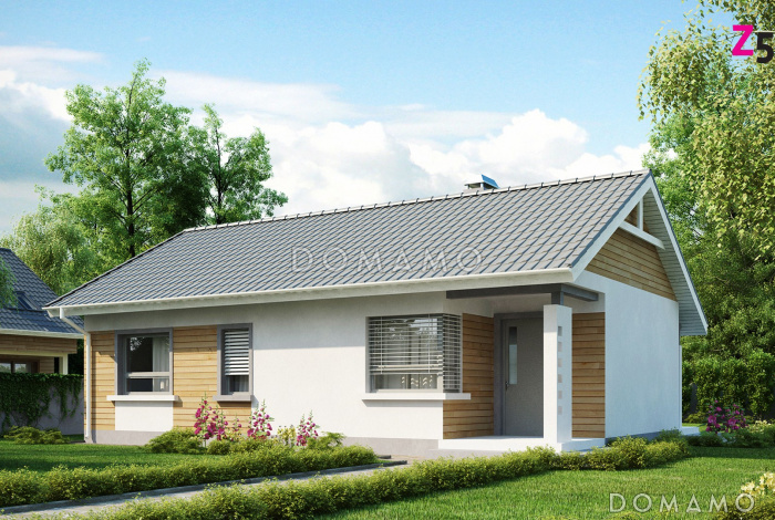 Проект небольшого одноэтажного дома из кирпича с отделённой спальной зоной