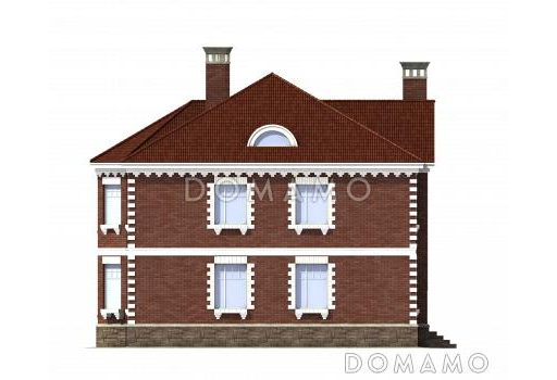 Проект дома из пенобетона без гаража / Фасад 2