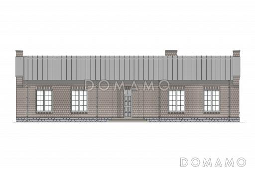 Проект дома с 4 спальнями, кабинетом и просторной дневной зоной с террасой / Фасад 3