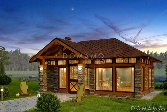 Проект беседки с камином