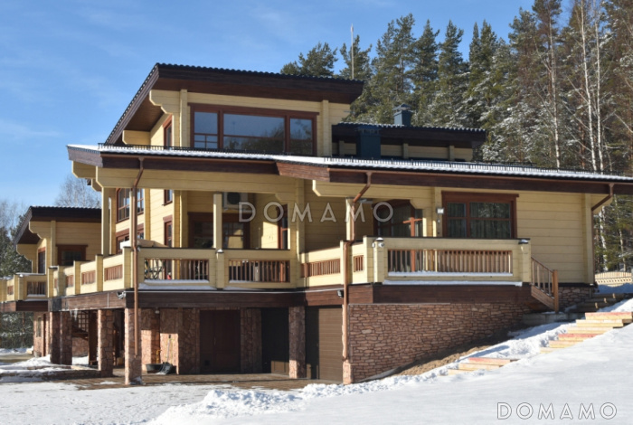 Проект дома из клееного бруса с необычной планировкой