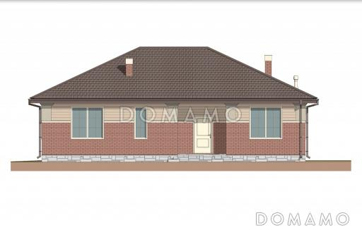 Проект уютного дома с мастер-спальней, большой гостиной и просторной гардеробной / Фасад 4