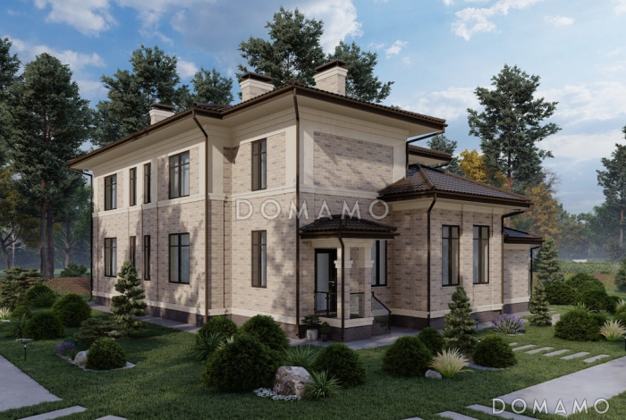 Проект большого дома с 5 спальнями, кабинетом и просторной гостиной