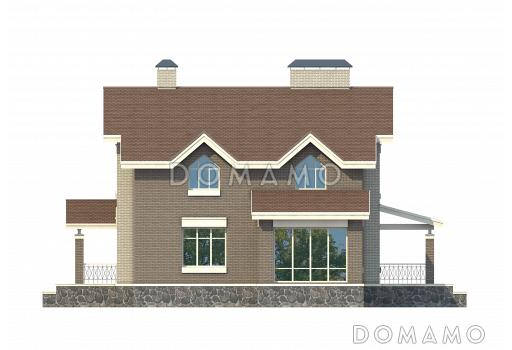 Проект вместительного особняка с бильярдным помещением, тренажерным залом и кинозалом / Фасад 4