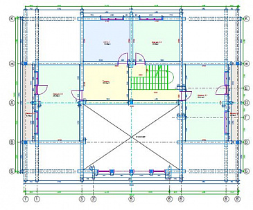 Проект дома из клееного бруса с эркером / План мансардного этажа