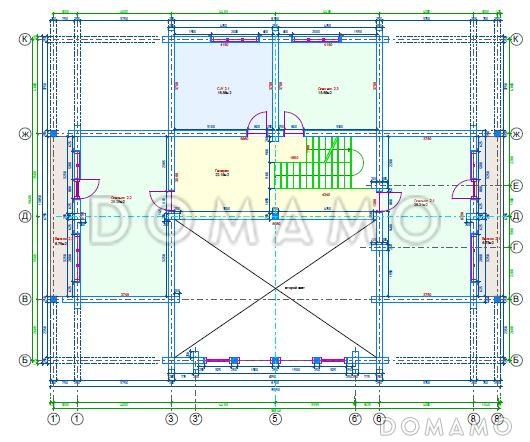 Проект дома из клееного бруса с эркером / План мансардного этажа