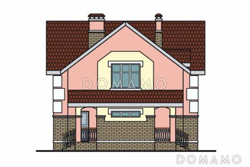 Проект кирпичного дома с простой и удобной планировкой / Фасад 4