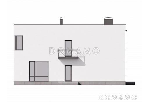 Проект дома в стиле минимализм с 4 спальнями / Фасад 1