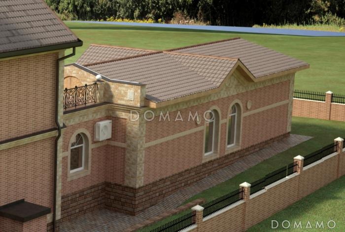 Одноэтажный пристроенный бассейн для круглогодичного использования 